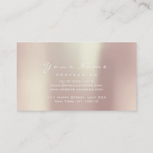 Reflexology Massage Therapist Glitter Roos Copper Visitekaartje (Achterkant)