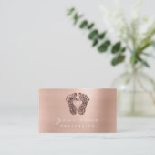 Reflexology Massage Therapist Glitter Roos Gold Visitekaartje (Staand voorkant)