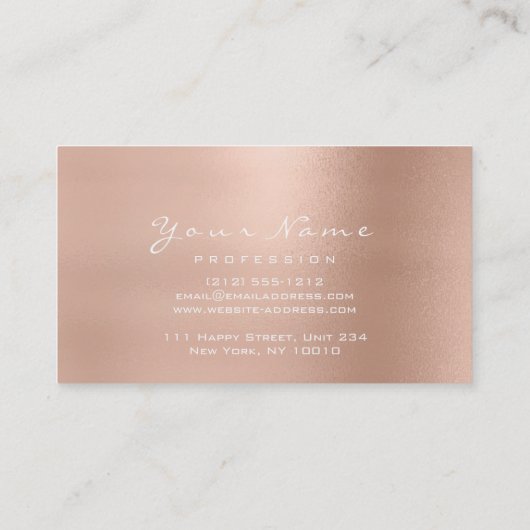 Reflexology Massage Therapist Glitter Roos Gold Visitekaartje (Achterkant)