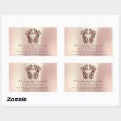 Reflexology Massage Therapy Feet Copper Roos RSVP Rechthoekige Sticker (Vel)