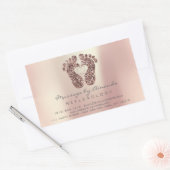 Reflexology Massage Therapy Feet Copper Roos RSVP Rechthoekige Sticker (Envelop)
