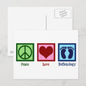 Reflexology Peace Love Briefkaart (Voorkant / Achterkant)