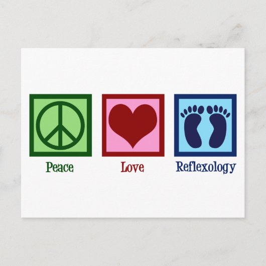 Reflexology Peace Love Briefkaart (Voorkant)