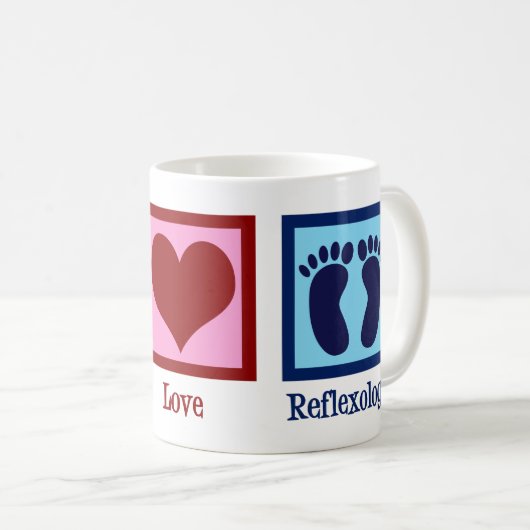 Reflexology Peace Love Koffiemok (Voorkant rechts)