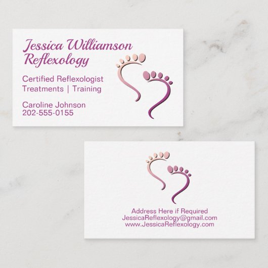 Reflexology Podiatrist Foot Care Visitekaartje (Voorkant / Achterkant)