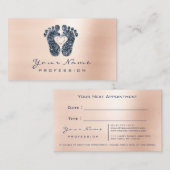 Reflexology Roos Glitter Blue Navy Appointy Afsprakenkaartje (Voorkant / Achterkant)