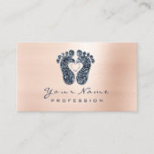 Reflexology Roos Glitter Blue Navy Appointy Afsprakenkaartje (Voorkant)