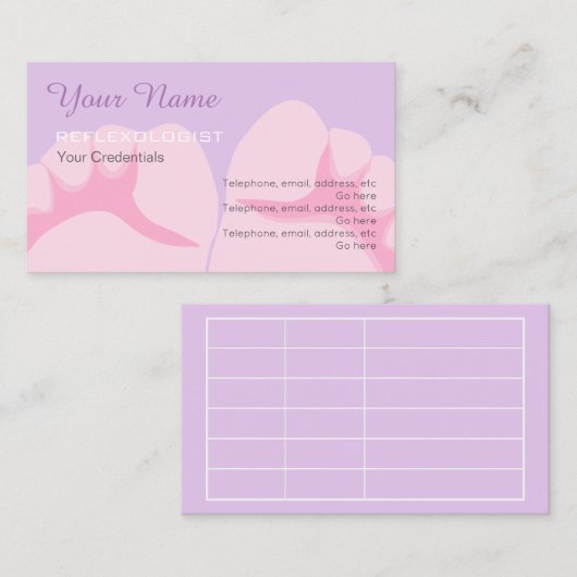 Reflexoloog Appointment Visitekaartjes Afsprakenkaartje (Voorkant / Achterkant)