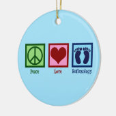 Reflexoloog Peace Love Reflexology Foot Massage Keramisch Ornament (Links)