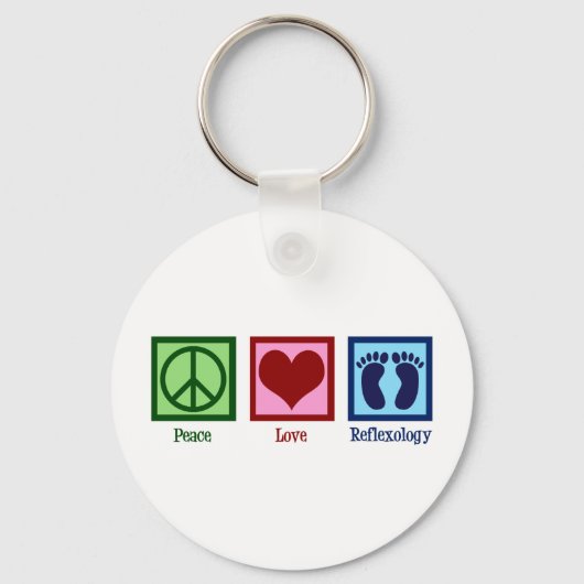 Reflexoloog Peace Love Reflexology Foot Massage Sleutelhanger (Voorkant)
