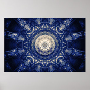 Reflexreactor blauw biomechanisch dystopisch ontwe poster
