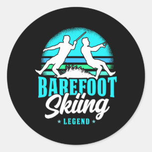 Refoot Skiing Legend Retro Style Water Sport Skier Ronde Sticker