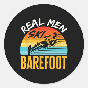 Refoot Water Skiën Skiër Grappig Echte Mannen Ski Ronde Sticker
