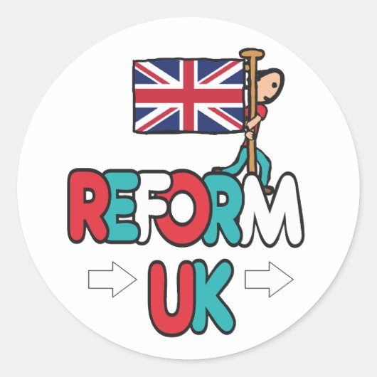 Reform UK Ronde Sticker (Voorkant)