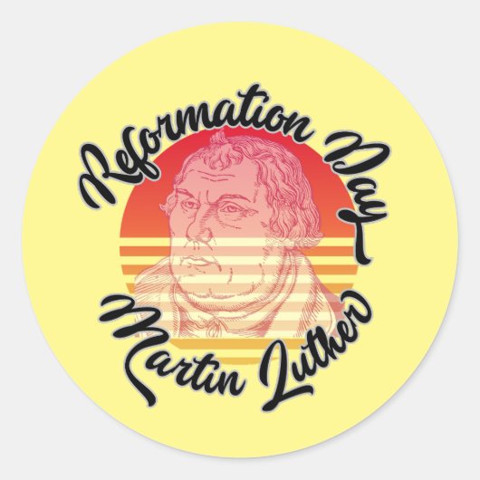 Reformatiedag Vintage Martin Luther Ronde Sticker (Voorkant)