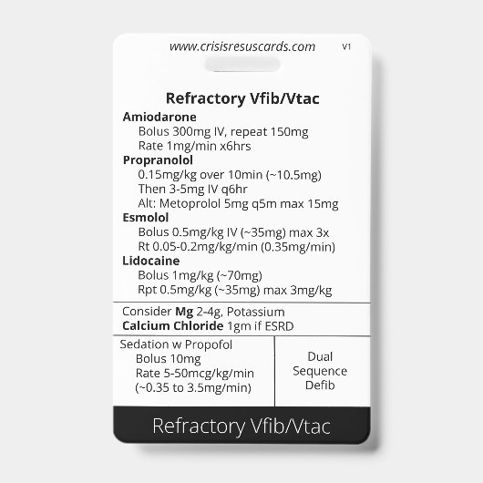 Refractaire Vfib/Vtac en Hs&Ts Badge (Voorzijde)