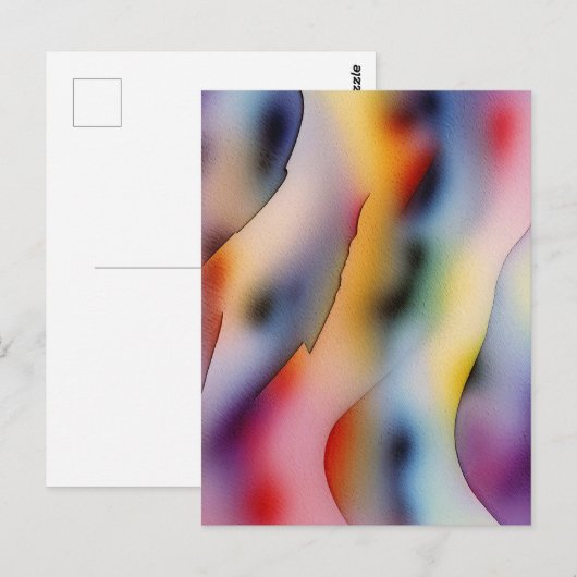 "Refracted Waves" hedendaagse Abstracte kunst Briefkaart (Voorkant / Achterkant)