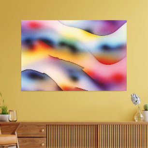 "Refracted Waves" hedendaagse Abstracte kunst Canvas Afdruk