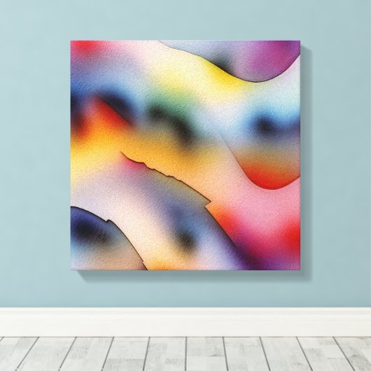 "Refracted Waves" hedendaagse Abstracte kunst Canvas Afdruk (Insitu (Houten vloer))