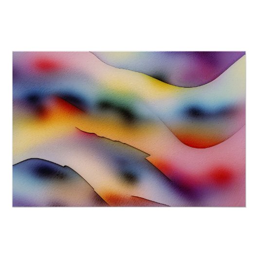 "Refracted Waves" hedendaagse Abstracte kunst Perfect Poster (Voorkant)