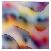 "Refracted Waves" hedendaagse Abstracte kunst Tegeltje (Voorkant)