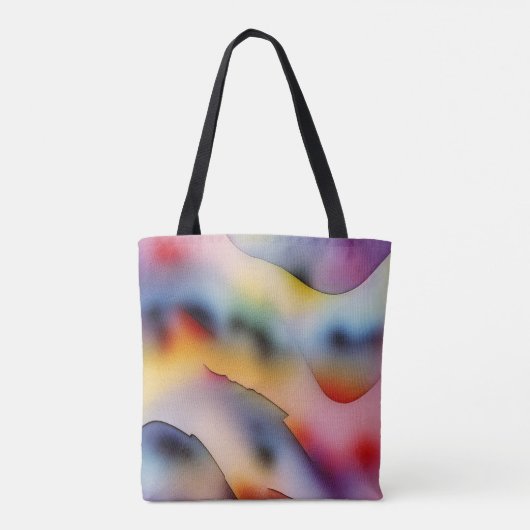"Refracted Waves" hedendaagse Abstracte kunst Tote Bag (Achterkant)