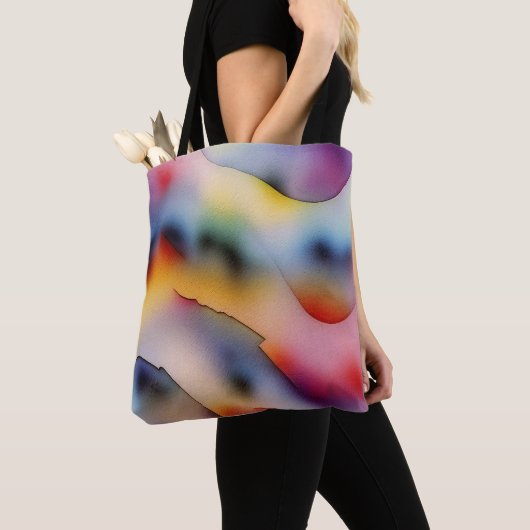 "Refracted Waves" hedendaagse Abstracte kunst Tote Bag (Dichtbij)