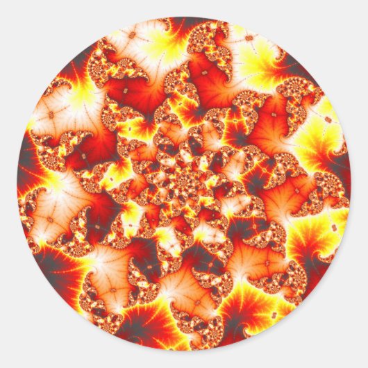 Refractieve warmte - fractaal ronde sticker (Voorkant)