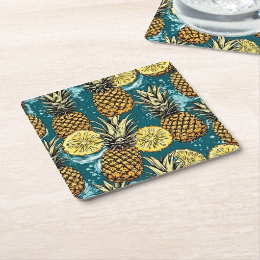 Refresca tu Mesa con Estilo de Piñas Kartonnen Onderzetters (Schuin)