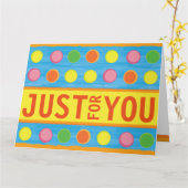 Refresh - Fruitige kleurrijke Polka Dots op Aqua B Kaart (Gele Bloem)