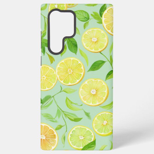 Refreshing Lemon Botanical Phone Case Samsung Galaxy Hoesje (Achterkant)