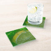 Refreshing Lemon Splash  Glazen Onderzetter (Schuin)