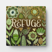 Refuge Bruin Groen Inspirerend Bloemen  Fotoplaat (Voorkant)