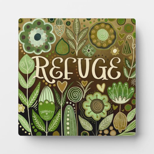 Refuge Bruin Groen Inspirerend Bloemen  Fotoplaat (Voorkant)