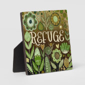 Refuge Bruin Groen Inspirerend Bloemen  Fotoplaat (Voorkant)