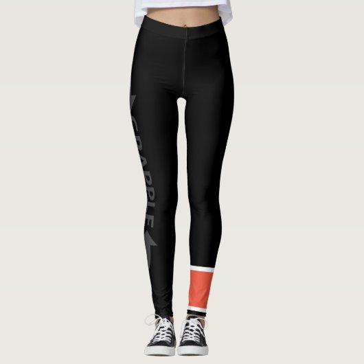 #RefugeeJitsu gerangschikt spats (Black Belt Instr Leggings (Voorkant)