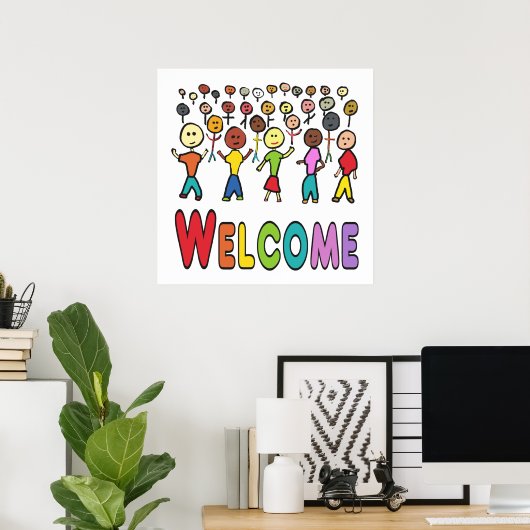 Refugees and Migrants Welcome Poster (Thuiskantoor)