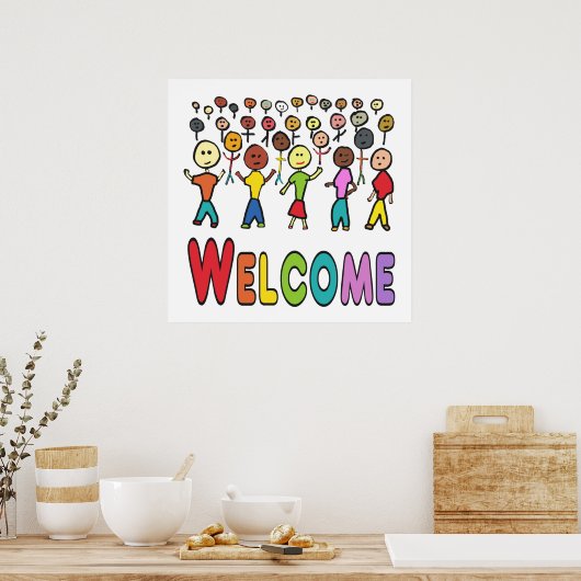 Refugees and Migrants Welcome Poster (Keuken)