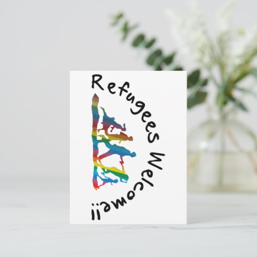 Refugees Welcome Briefkaart (Staand voorkant)