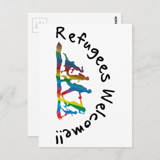 Refugees Welcome Briefkaart (Voorkant / Achterkant)