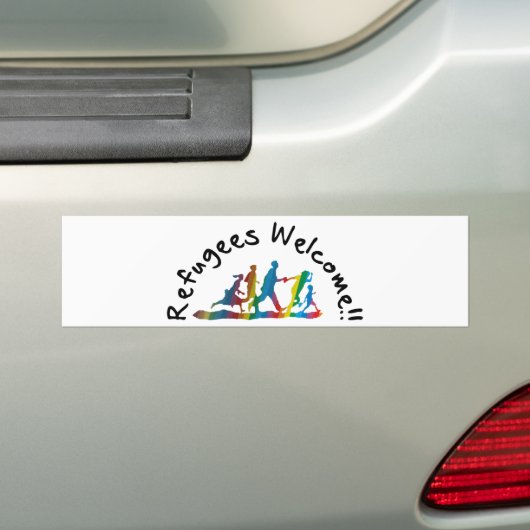 Refugees Welcome Bumpersticker (Op auto)