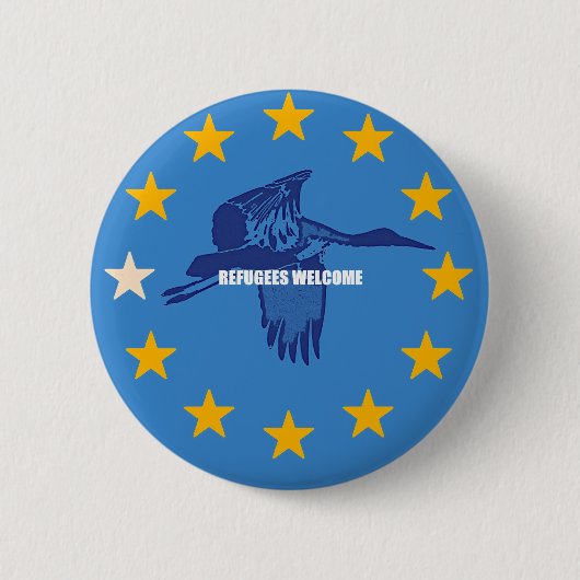 refugees welcome ronde button 5,7 cm (Voorkant)