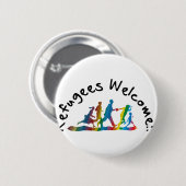 Refugees Welcome Ronde Button 5,7 Cm (Voorkant /achterkant)