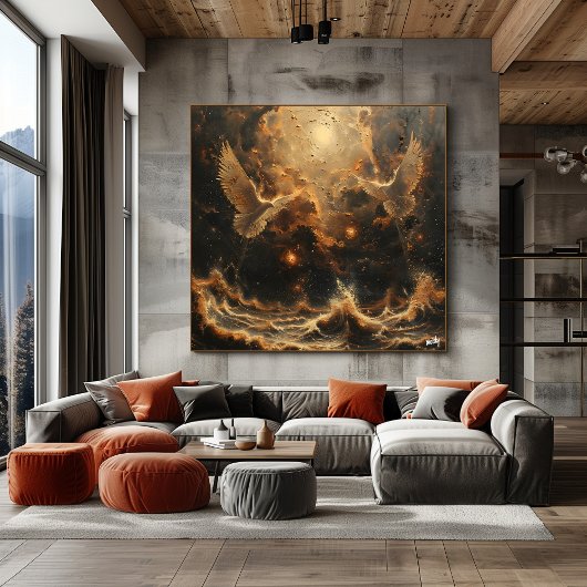 Refugio Cósmico de Aves Perfect Poster