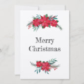 Refugio de invierno de Poinsettias Feestdagenkaart (Voorkant)