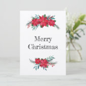 Refugio de invierno de Poinsettias Feestdagenkaart (Staand voorkant)