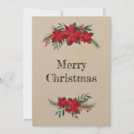 Refugio de invierno de Poinsettias Feestdagenkaart