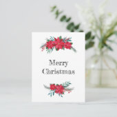 Refugio de invierno de Poinsettias Feestdagenkaart (Staand voorkant)