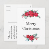 Refugio de invierno de Poinsettias Feestdagenkaart (Voorkant / Achterkant)