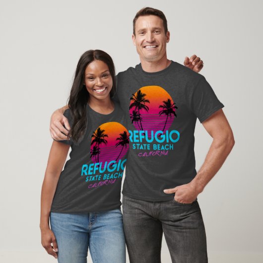 Refugio State Beach California Retro Wave 80s T-shirt (Unisex)